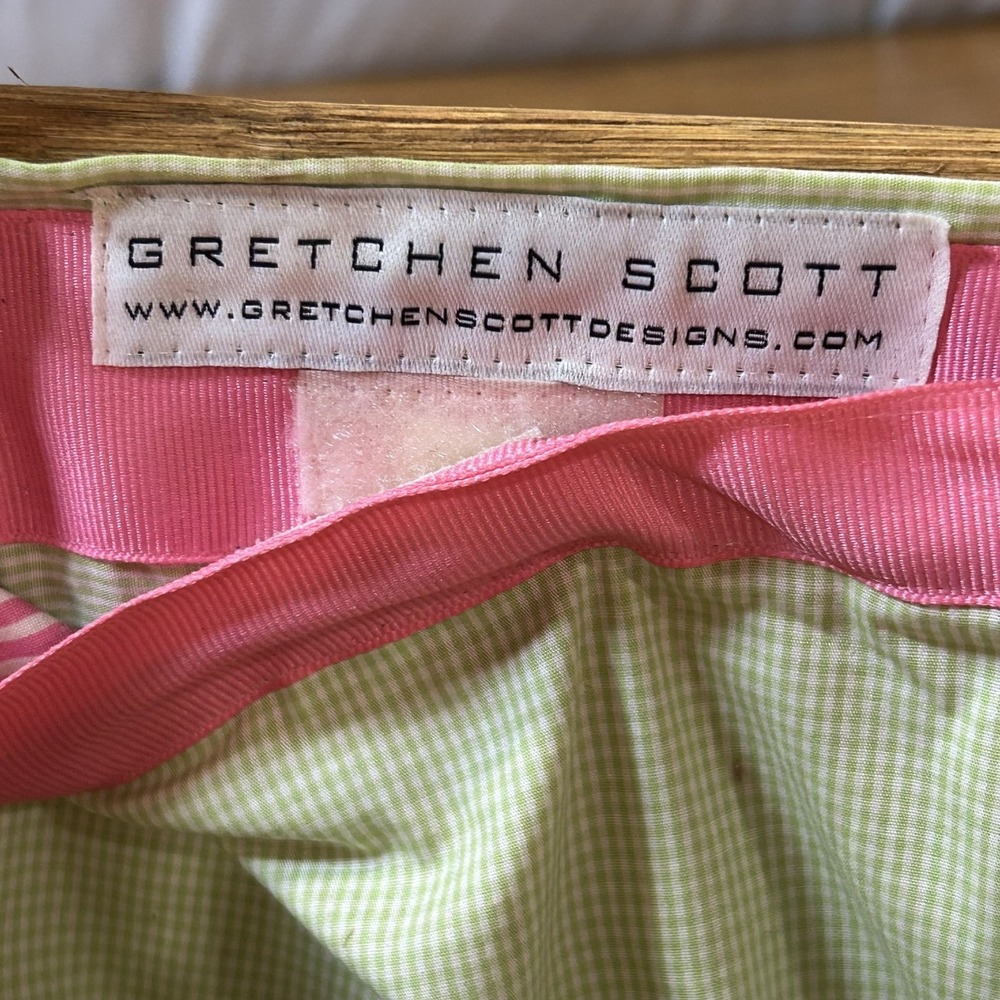 Gretchen Scott Top Handle Bag Womens Small Brown Wicker Flower Purse *SPOTS* - Picture 6 of 6
